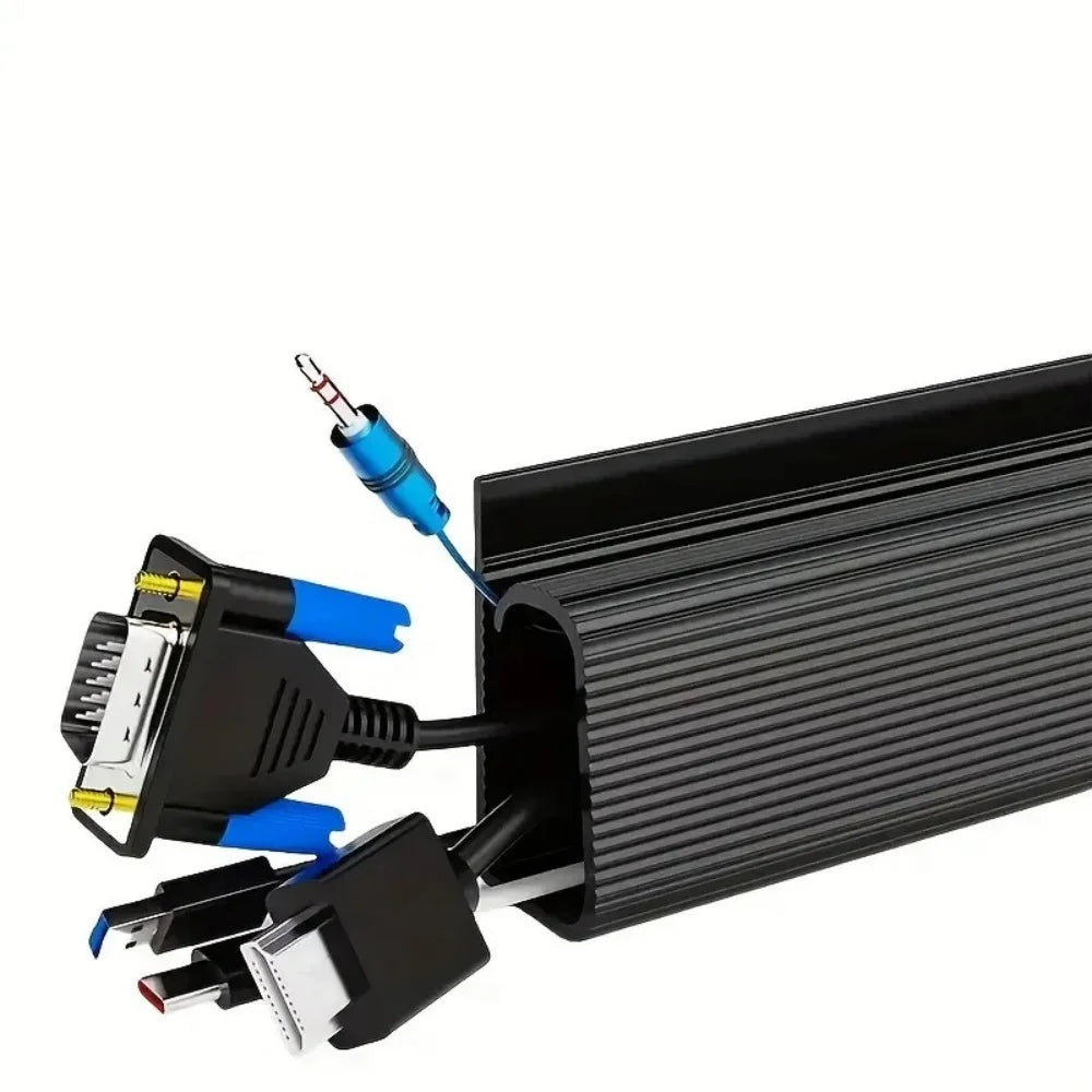 1PC 40Cmx5.1Cm Under-Desk Cable Organizer - Self-Adhesive Cable Raceway, Home & Office Cable No Drilling under Desk Solution