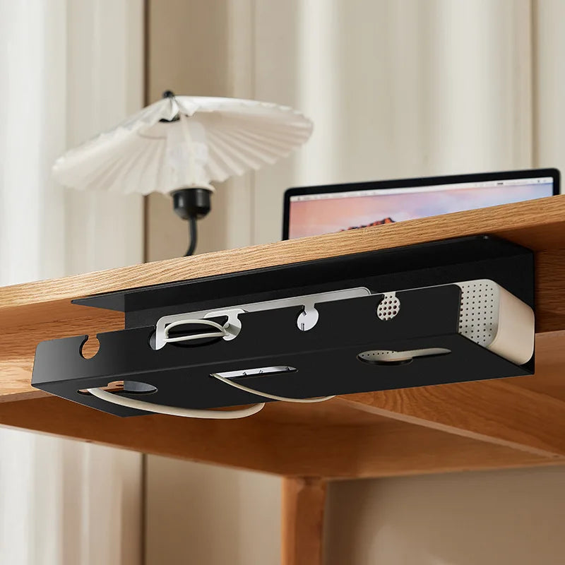 Under-Desk Cable Management Tray, Home & Office Desk Cable Organizers for Sockets, Hubs, Power Strips