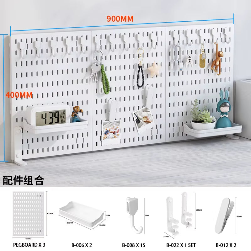 Office Desk Pegboard – Stand or Clamp Mount Options, Reusable Storage Rack Organizes Files, Tools & Stationery