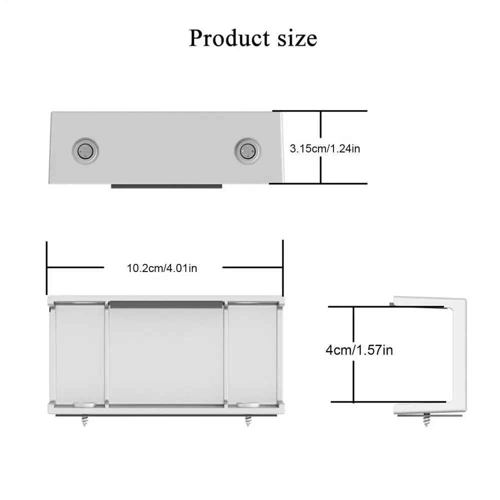 Under Desk Laptop Mount ABS under Desk Shelf Holder for Notebooks, Tablets, Cable Boxes, Modems, Smart TV Boxes