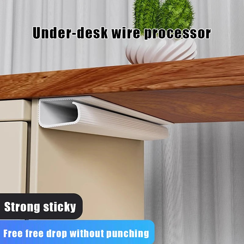 Channel Desk Cable Organizer Cable Management Accessories White Cable Protector No Drilling under Desk Management Tray