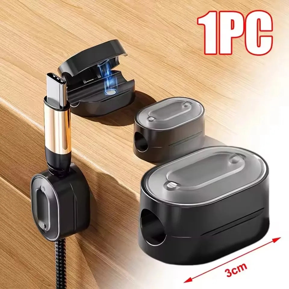 Magnetic Cable Clips Cable Smooth Adjustable Cord Holder under Desk Cable Management Wire Keeper Cable Organizer ﻿
