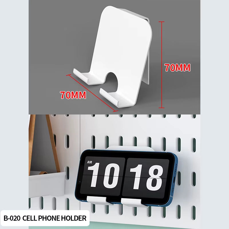 Office Desk Pegboard – Stand or Clamp Mount Options, Reusable Storage Rack Organizes Files, Tools & Stationery