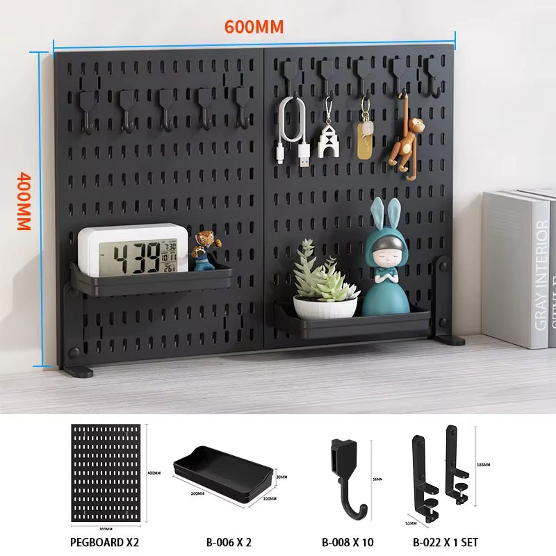 Desktop Pegboard Organizer: Vertical Storage with Headphone Stand – Gaming Room Must-Have, Desk Upgrade