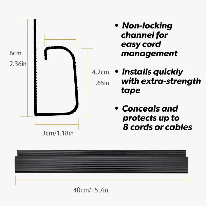 Channel Desk Cable Organizer Cable Management Accessories White Cable Protecter No Drilling under Desk Management Tray
