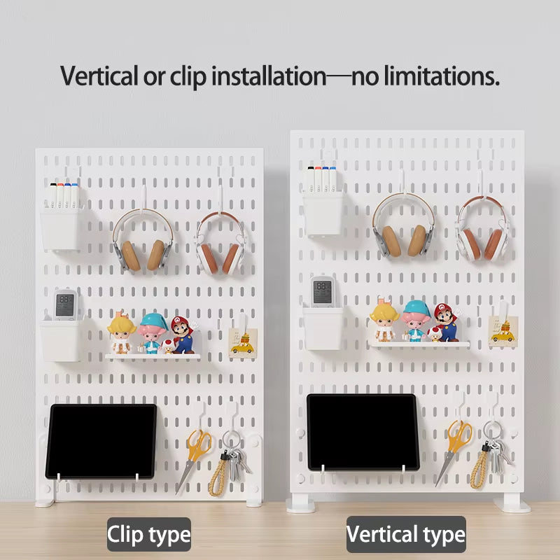 Office Desk Pegboard – Stand or Clamp Mount Options, Reusable Storage Rack Organizes Files, Tools & Stationery