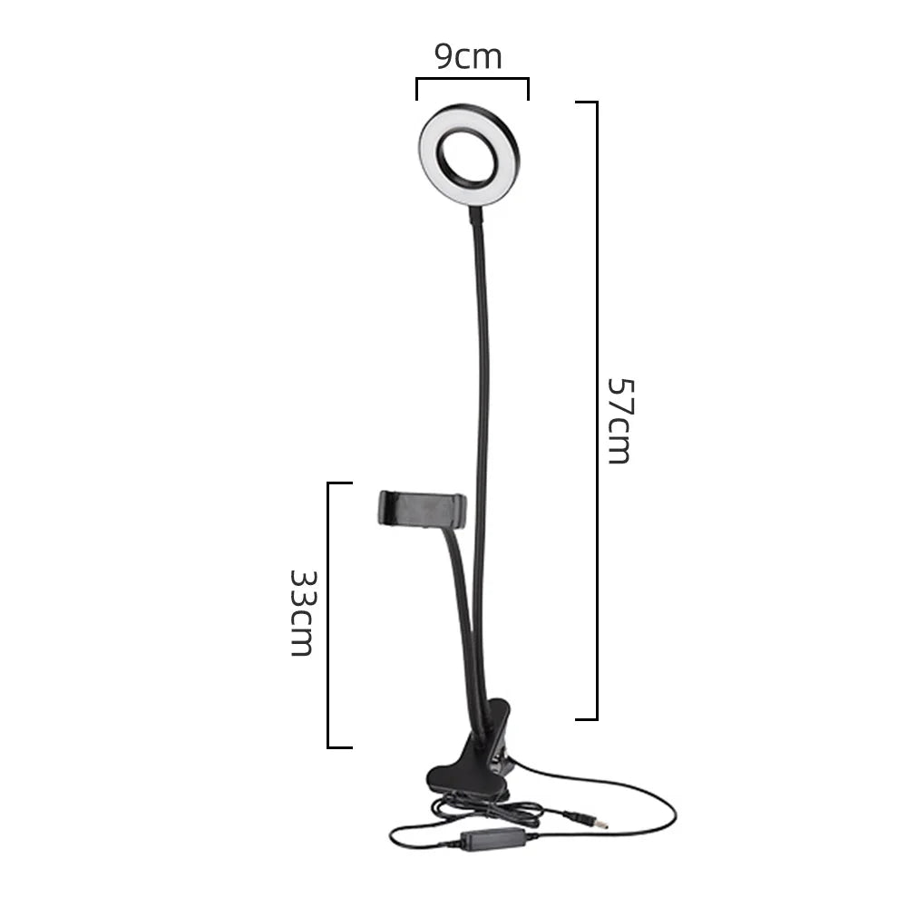 DC5V USB LED Desk Lamps Dimmable LED Selfie Beauty Lamps Flexible USB Mirror Lighting 10W 12W Reading Lamp for Tik Tok Live Show