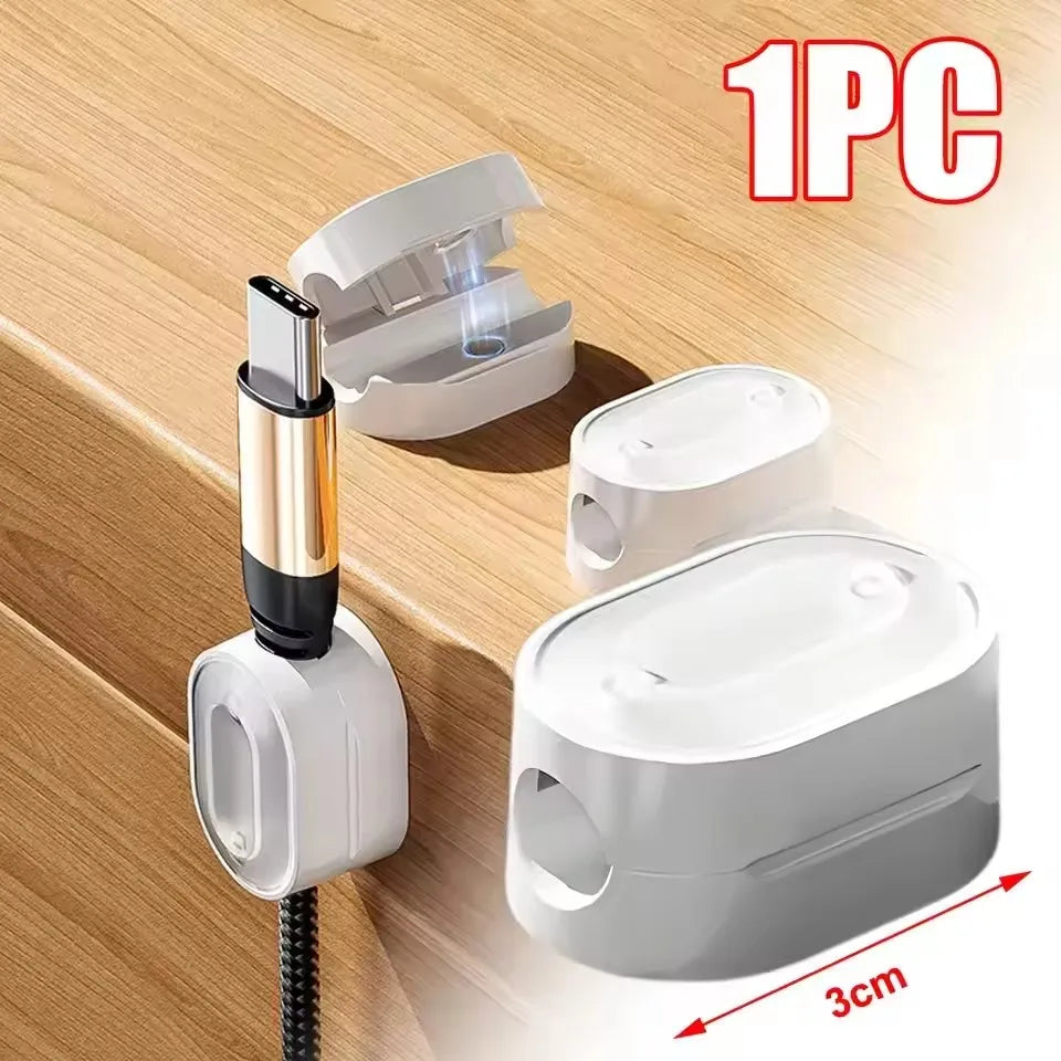 Magnetic Cable Clips Cable Smooth Adjustable Cord Holder under Desk Cable Management Wire Keeper Cable Organizer ﻿