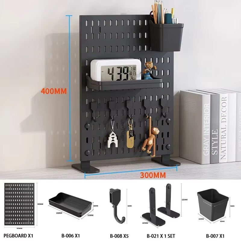 Desktop Pegboard Organizer: Vertical Storage with Headphone Stand – Gaming Room Must-Have, Desk Upgrade