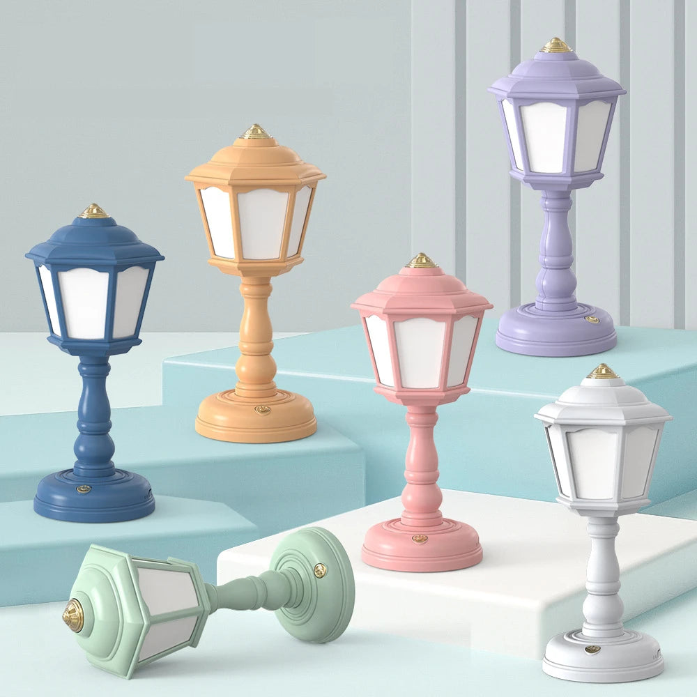 Led Desk Lamps Mini Retro Night Light Touch Room Decor USB Rechargeable Nightlight Eye Protection Bedside Reading Lamp