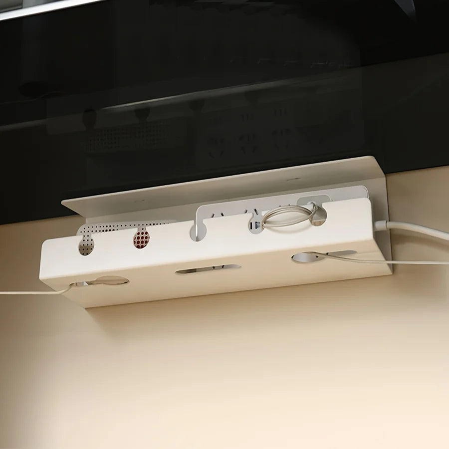 Under-Desk Cable Management Tray, Home & Office Desk Cable Organizers for Sockets, Hubs, Power Strips