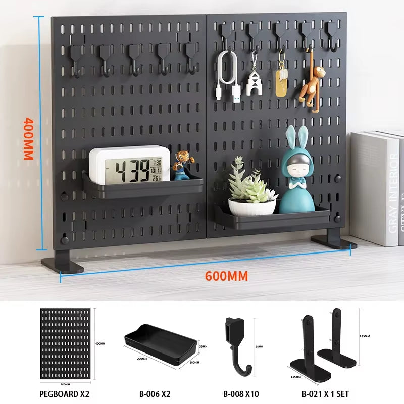 Desktop Pegboard Organizer: Vertical Storage with Headphone Stand – Gaming Room Must-Have, Desk Upgrade
