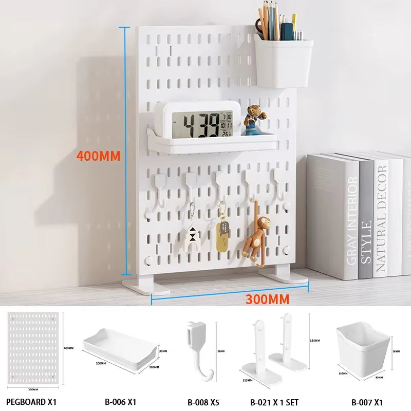 Desktop Pegboard Organizer: Vertical Storage with Headphone Stand – Gaming Room Must-Have, Desk Upgrade