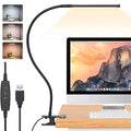 10W LED Desk Lamp with Clamp Dimmable Clip on Reading Light 10 Brightness Level 3 Lighting Modes Flexible Study Table Lamp USB