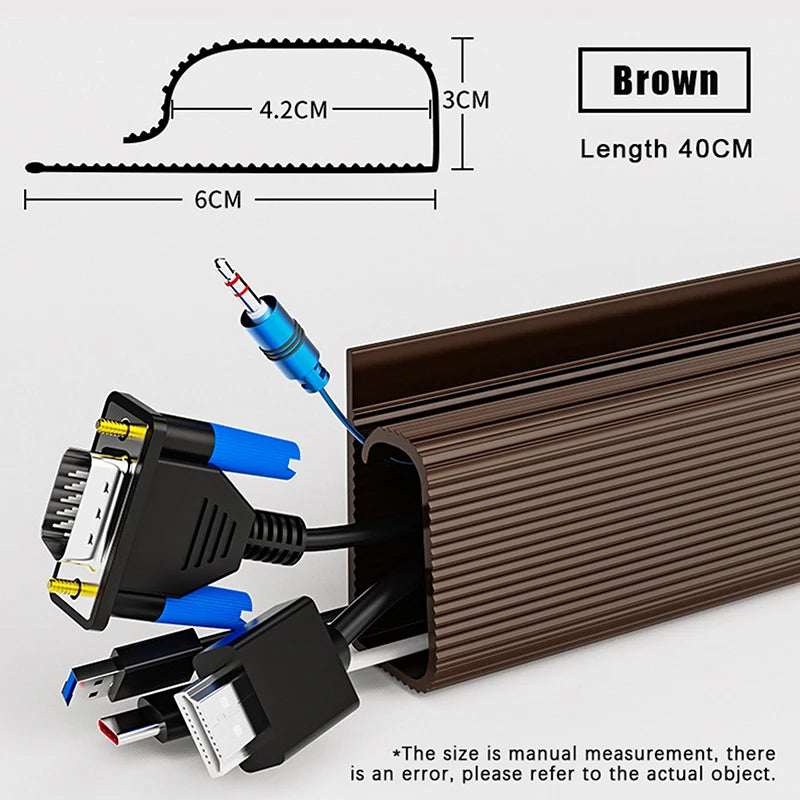 Channel Desk Cable Organizer Cable Management Accessories White Cable Protector No Drilling under Desk Management Tray